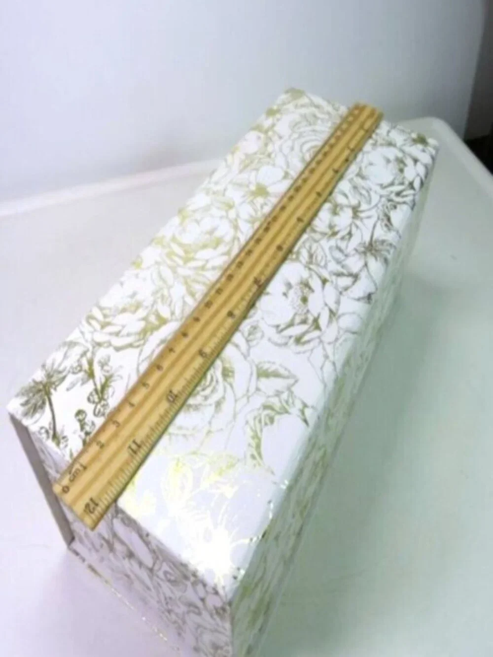 White Gold Foiled Decorative Gift Box Bundle 3pc Magnetic Closure Angel Roses